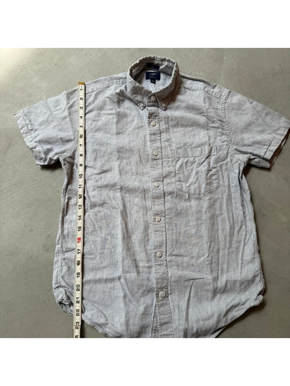 J.Crew Cotton/Linen Short Sleeve Button-Down Shirt Size S Slim Fit